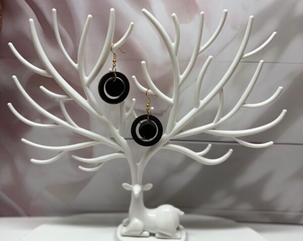 Shadowed Orb Earrings: Handmade Resin Earrings