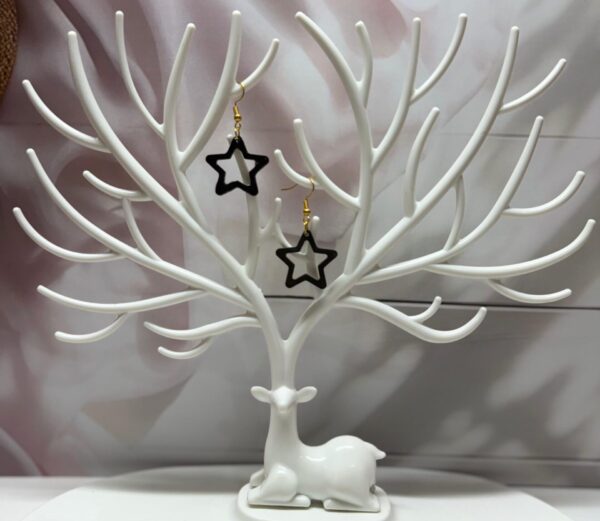 Black star Halo Earrings: Handmade Resin Earrings