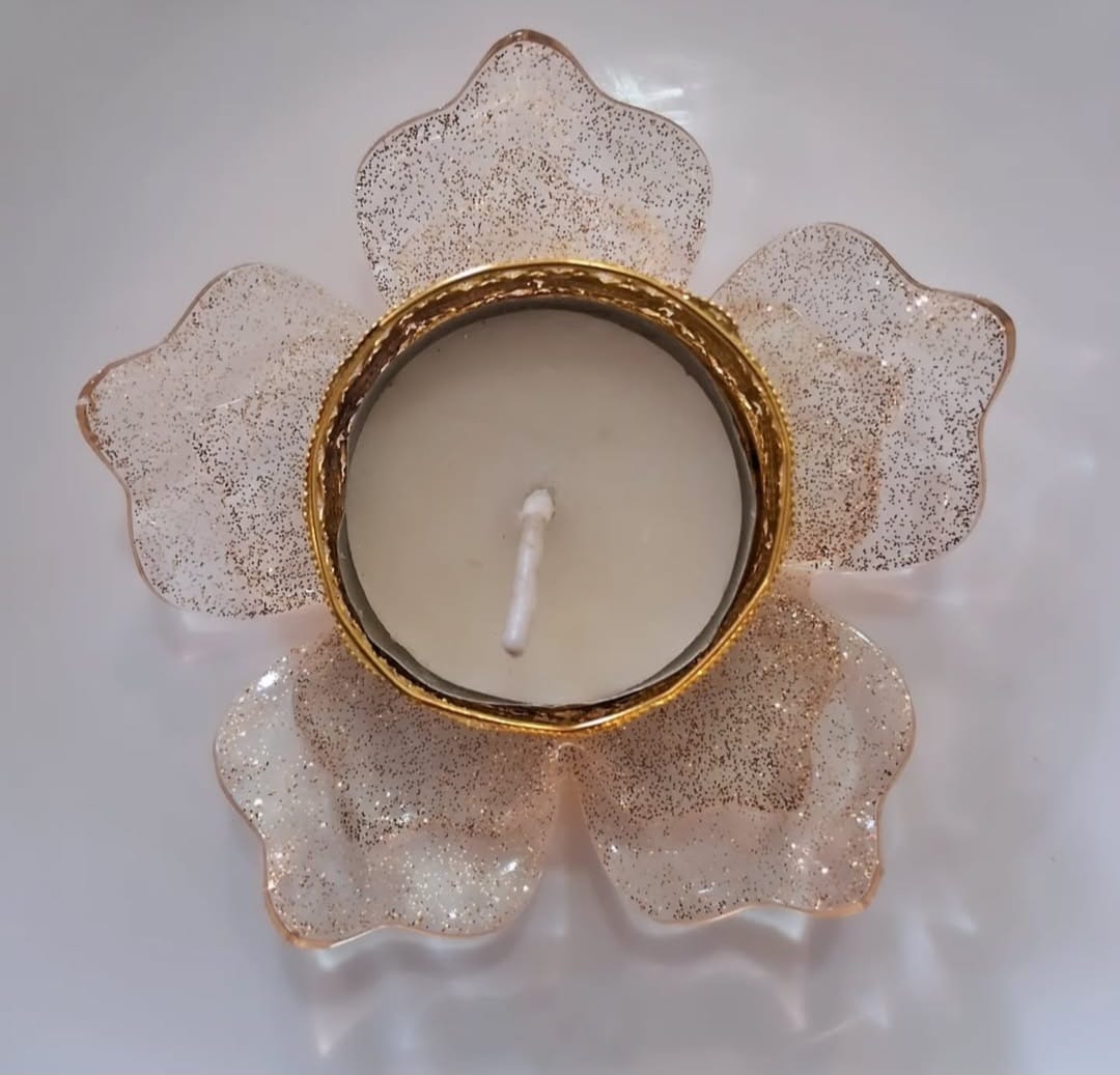 Flower Shaped Resin Candle Holder