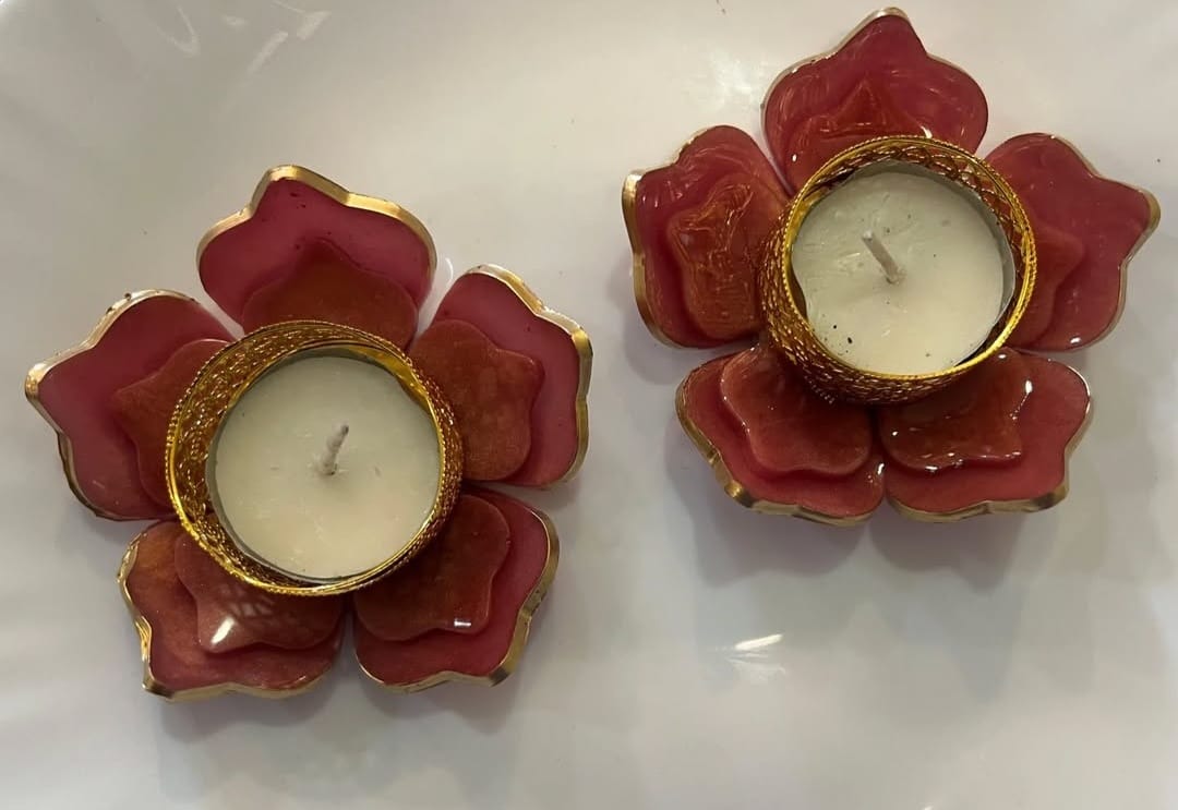 Flower Shaped Resin Candle Holders