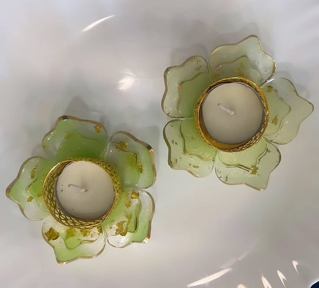 Flower Shaped Resin Candle Holders