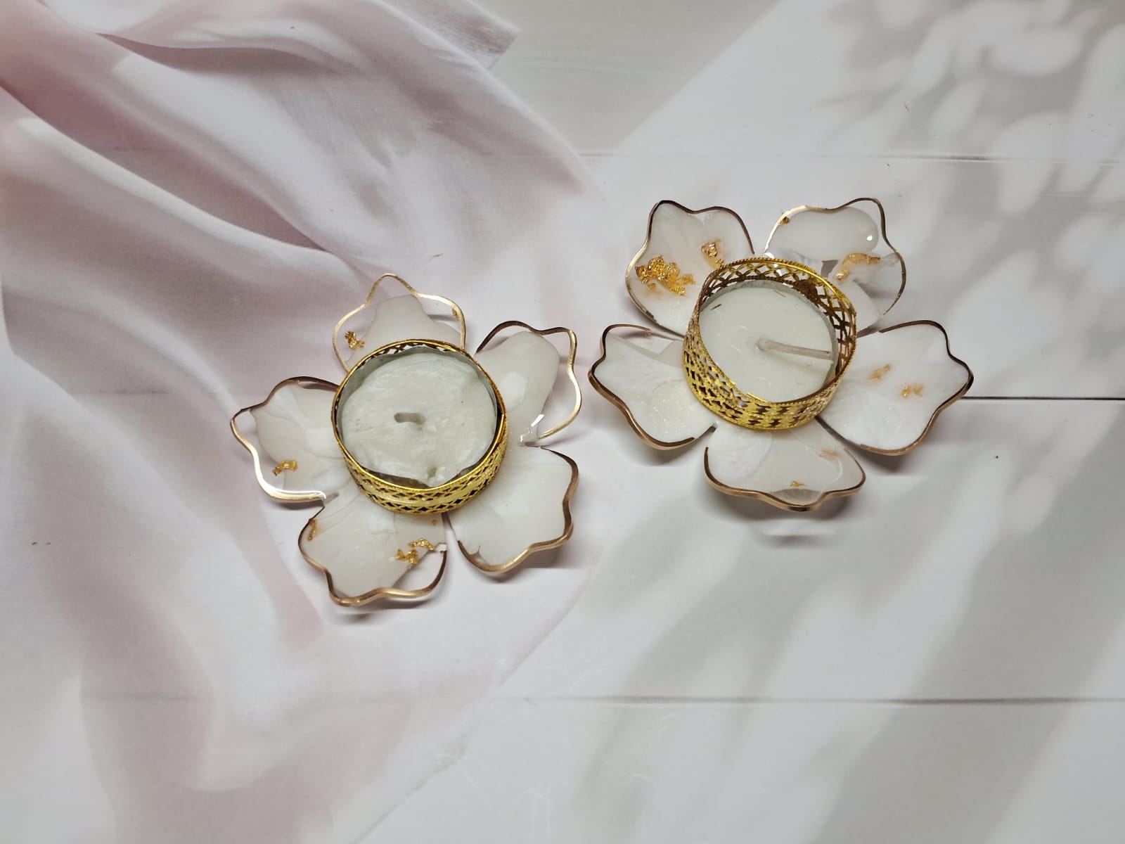 Flower Shaped Resin Candle Holders